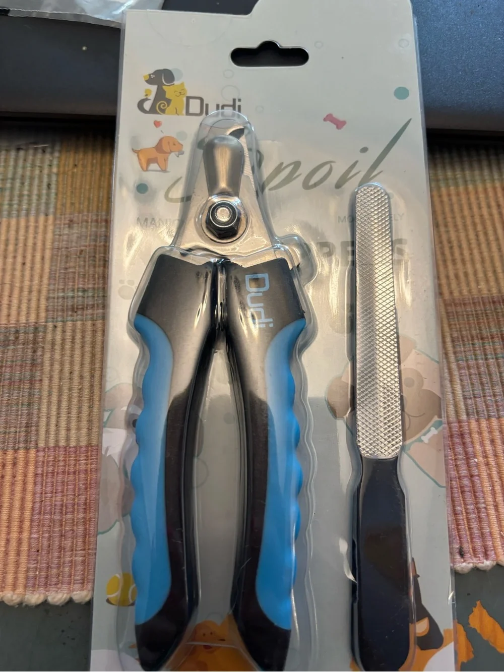 Dudi Blue & Black Pet Nail Clippers with Nail File